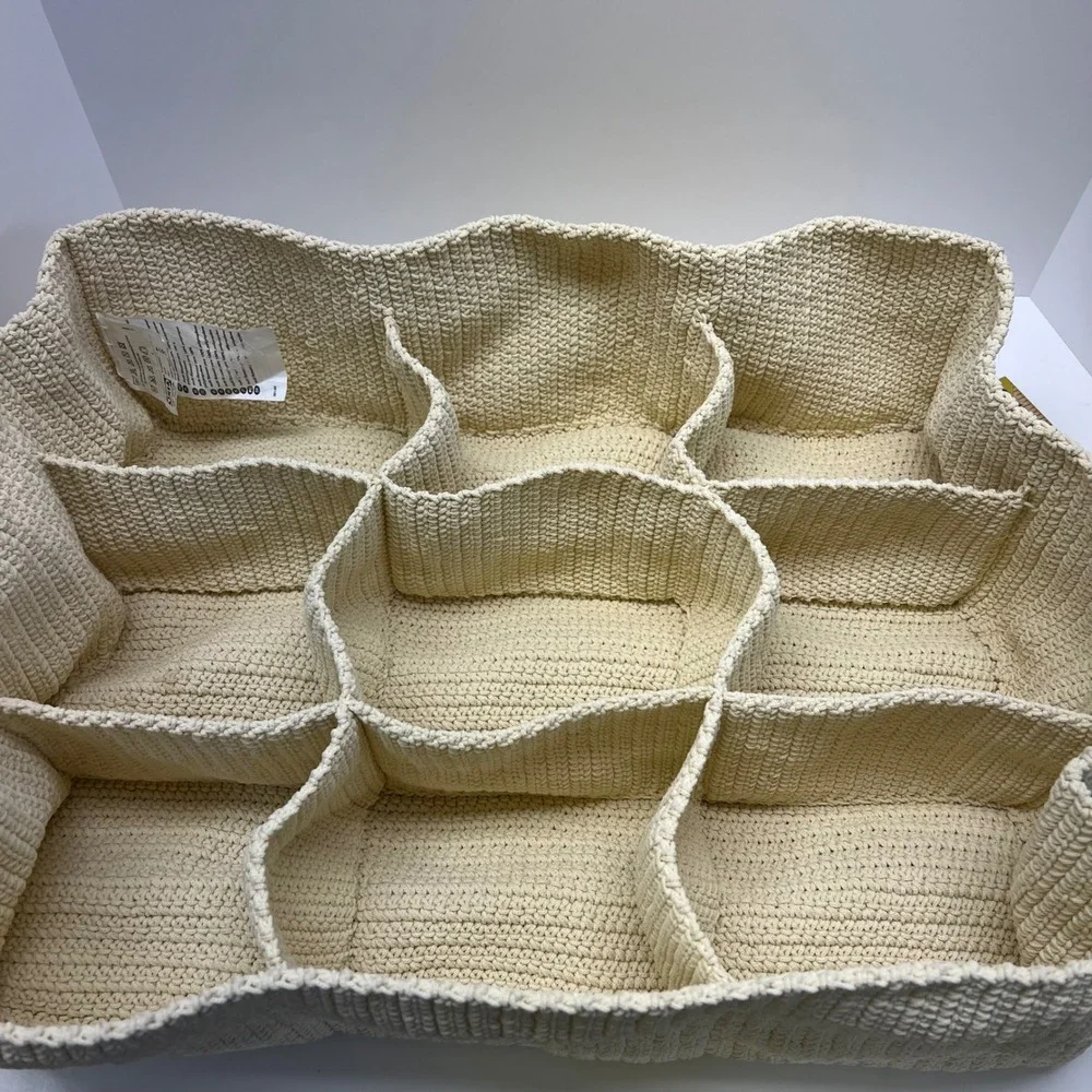 IKEA Komplement Drawer Organizer Cream Woven 9 Compartment Storage Basket